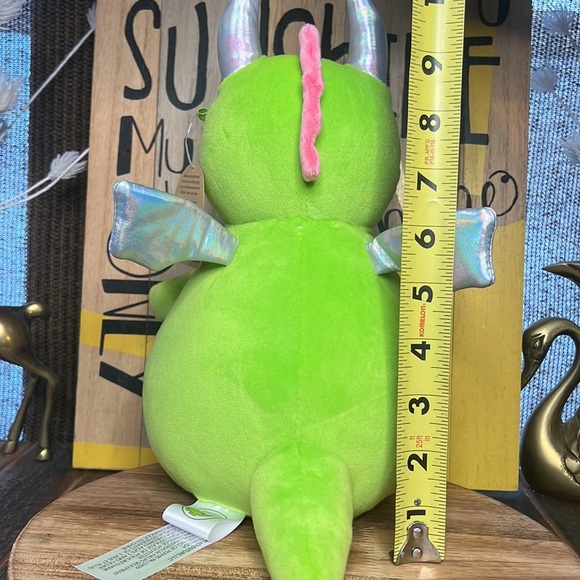 Squishy Heart Plush Dragon with iridescent horns and wings Valentines NWT - Picture 10 of 12